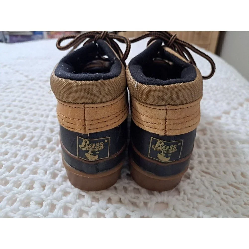 Vintage Bass Women's Size 6M Low Thermolite ONTARIO Duck Boots Navy Blue/Tan